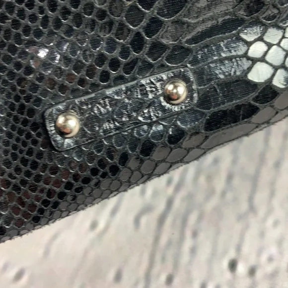 NINE WEST Black Snake Print Clutch/Wristlet Bag - Picture 17 of 17